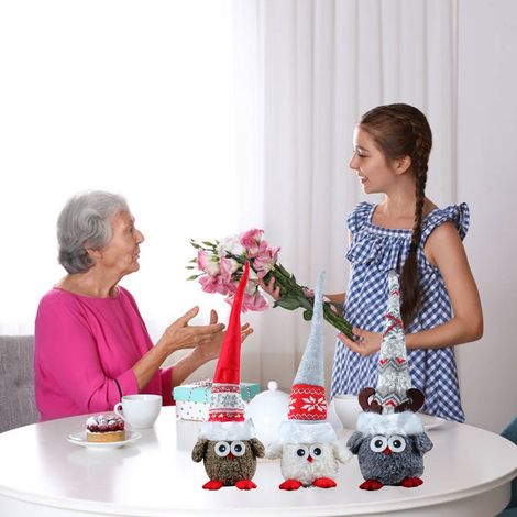 Casque hibou à long capuchon, figurine décorative de bureau, accessoire de fête pour vitrine, blanc, taille unique (sachet) (1/5)