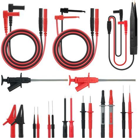 Câble de mesure 21 en 1 Multimètre - Kit d'accessoires avec extension de test, sonde de test, pince crocodile et clip de test SMD (1/5)