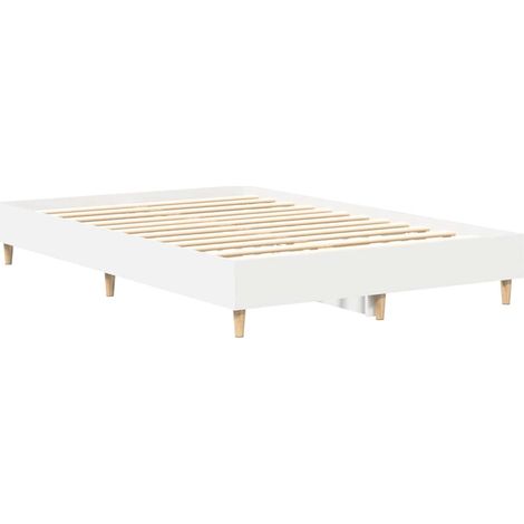 Cadre de lit Blanc 137 x 190 cm Bois d'ingénierie vidaXL (1/5)
