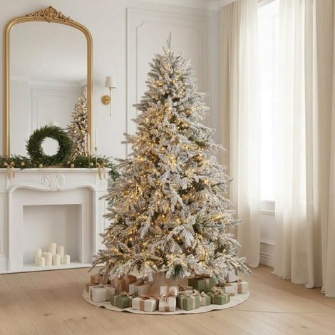 Albero di Natale innevato "Ritter" con led in PE Effetto Real Touch + PVC + Flock -210 cm (1/5)