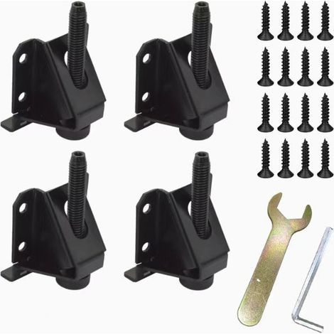 Patas niveladoras de alta resistencia, patas niveladoras para muebles, patas de mesa ajustables, patas niveladoras para bancos de trabajo, mesas, armarios, bancos de trabajo, estantes, etc., 4 piezas, (1/5)