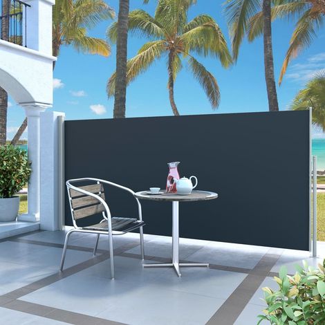 Auvent latéral rétractable de Jardin,Marquise,Store Banne,Anti-UV 140 x 300 cm Noir -FR90356 (1/5)