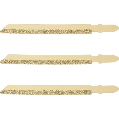 3 x 100mm 46 Grit Brazed Diamond Jigsaw Blades Compatible with Marble, Stone, Granite, Ceramic Tile (1/5)