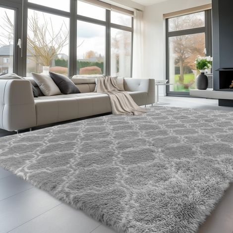 1 Tapis De Salon, Antidérapant, Moelleux, Gris, 200x300 Cm, Pour Chambre
