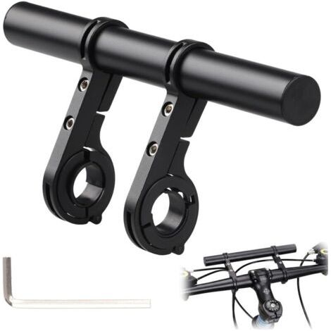 20cm Extension de Guidon de Vélo en Aluminium, Extenseur de Guidon pour 25,4mm-31,8mm, Support de Vélo avec Double Tige, Rallonge Extender Bar avec Clé Hex, pour VTT Motorcycle Scooter Bike Route (1/5)