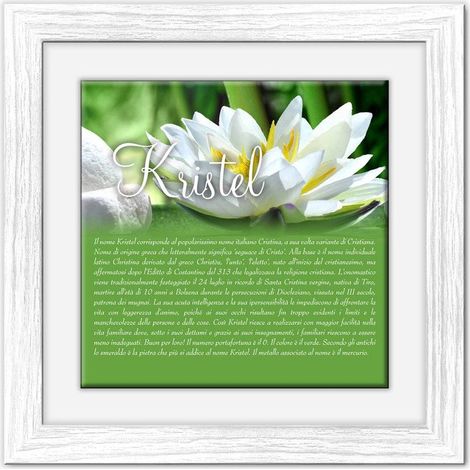 Lupia - Quadro mattonella Ceramica Modern White 29x29 cm con significato del nome Kristel (1/4)