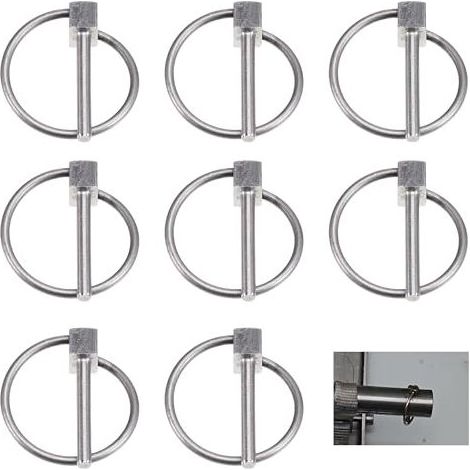 Assortiment de 8 goupilles fendues pliantes, goupilles de verrouillage en acier inoxydable de 3 mm, goupilles de verrouillage, goupilles d'ancrage, boulons de verrouillage, goupilles fendues annulaire (1/5)