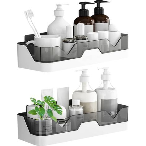 Lot de 2 Etagère de Douche sans Perage, Rangement Douche pour Salle de Bain/Cuisine/Chambre (1/5)