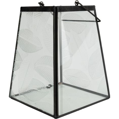 TrendLine Laterne Glas-Metall 24 x 17 cm schwarz Laternen & Windlichter