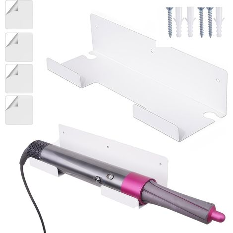 Le Support Pour Fer À Lisser Les Cheveux Support Mural De Rangement En Support pour sèche-cheveux et lisseur Pour Commode Maquillage Salon Vanité Placard Évier Voyages Salle De Bains (1/5)