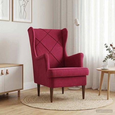 vidaXL Poltrona Rosso Vino Velluto (1/5)