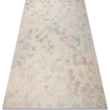 FLUX 461.60.AE990 Wollteppich OSTA - Abstraktion, Strukturell, Loft creme / blau beige 135x200 cm