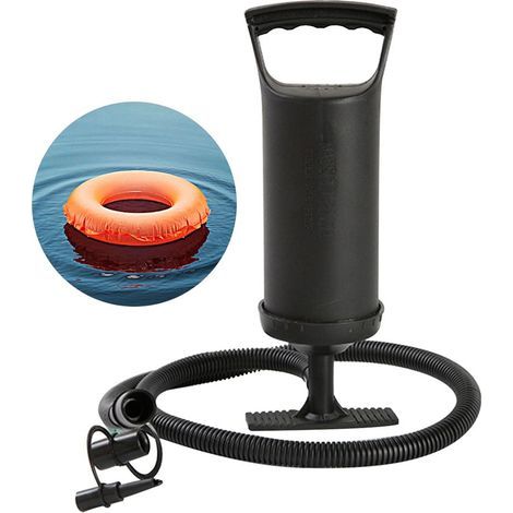 Schnelle Doppelluftpumpe, manuelles Aufblaswerkzeug für Schwimmringe, Bälle, Yogabälle, schwarz (1/5)