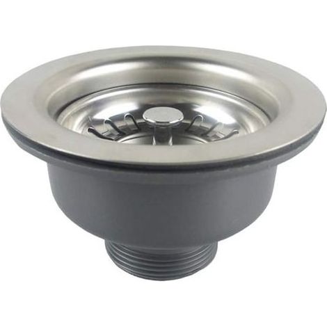 Bonde évier sans trop-plein panier inox ø 110 mm 1½", Inox + ABS, Bonde + Panier (1/5)