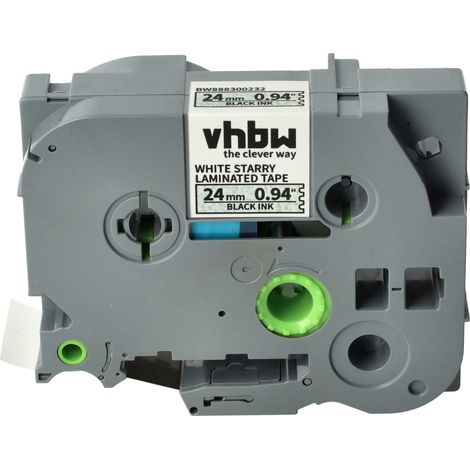 vhbw Label Tape Replacement for Brother TZE-251L1 for Label Printer 24 mm, Black on White (1/4)