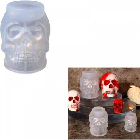 Moule en silicone pour bougie crâne 3D, moule en résine époxy (1/3)