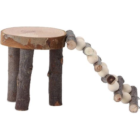 Plateforme pour hamster, échelle d'escalade en bois, pont, rampes, jouets pour souris et hamster nain (1/3)