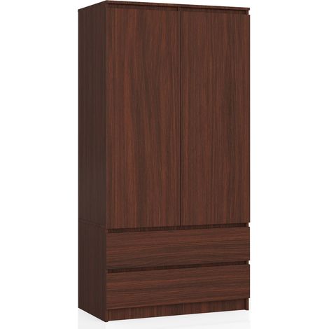 Armadio AKORD S90 Wengé 90 cm 2 ante 2 cassetti 90x51x180 cm