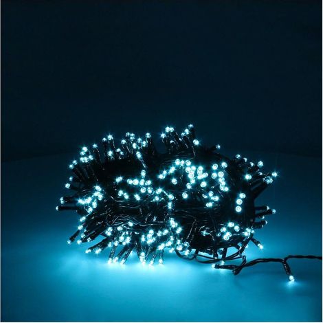 Catena luminosa 500 led BLU GHIACCIO Interno/Esterno 27,5mt LUCI ALBERO NATALE (1/6)