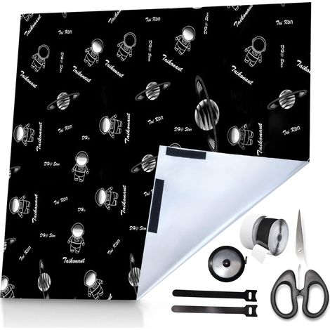 Store Enrouleur occultant pour fenêtre de Toit sans perçage, 420D Oxford avec Auto-agrippante et Serre-câbles 1 m x 1,45 m, Tissu occultant Noir pour pièce (1/5)