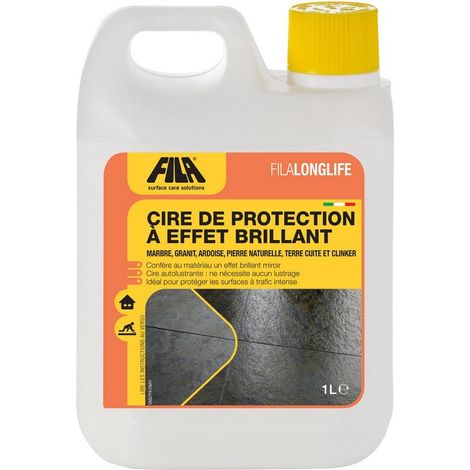 Fila – Cire de protection brillante pour sols en terre cuite et pierre – Film polymère sans lustrage – Bidon 1 litre – Haute adhérence (1/3)