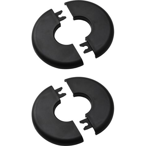 Couvre-tuyaux murales, 2 pièces 1 pouce Plaques d’escutcheon rondes en plastique auto-adhésives Couvre-tuyaux décoratifs pour douche, Diamètre intérieur 28 mm (Noir) (1/5)