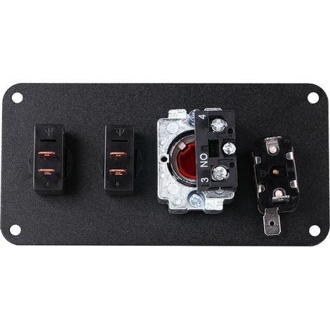Panneau de commande d'allumage à bascule 4 groupes 12 V avec bouton-poussoir de démarrage moteur pour voiture de course (1/5)