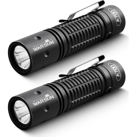 Lot de 2 lampes de poche LED rechargeables, compactes 700 lm avec charge de type C, alliage d'aluminium durable, 3 modes, résistant à l'eau et aux chutes (1/5)
