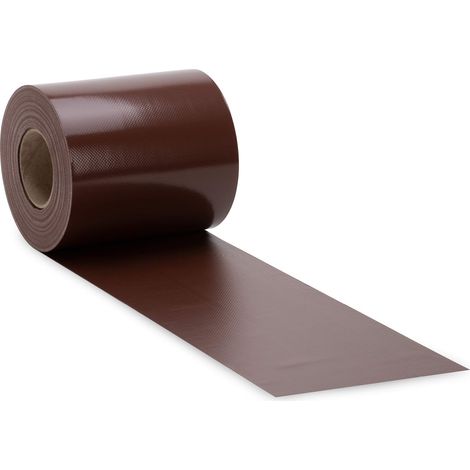 NOOR Pannello per recinzione in PVC opaco, 630 g/m2, marrone, 0,19 x 35 m, ideale per la vostra recinzione a doppia asta, strisce frangivista in diversi colori, resistente alle intemperie (1/4)