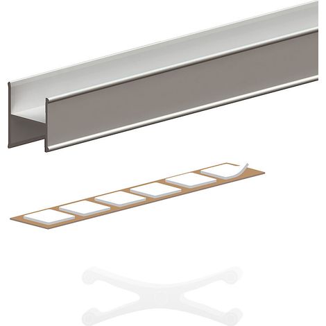 Kit profil en H SLID'UP 230 pour porte 19 mm - 1,8 m - argent