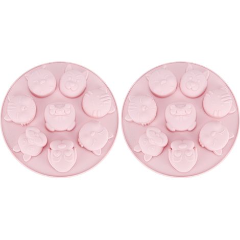 2er-Set Silikonformen in Tierform, antihaftbeschichtet, Küchenzubehör zum Backen von Kuchen und Schokolade, rosa (1/5)