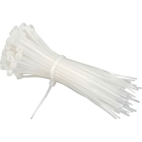 Collier de Serrage 200 mm x 2.6mm, Attache Câble, Serre Câbles Rilsan Nylon, Colliers Serre-Cable 200mm, Blanc, Lot de 200 Pièces (1/4)
