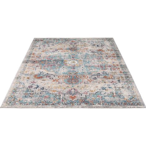 FLOORNOVO In- & Outdoor Teppich gemustert - 200 x 140 cm - Flachgewebe für Garten Balkon Terrasse und Innenbereich - Robust & Pflegeleicht - vielseitig einsetzbar im Innen- und Außenbereich (1/2)