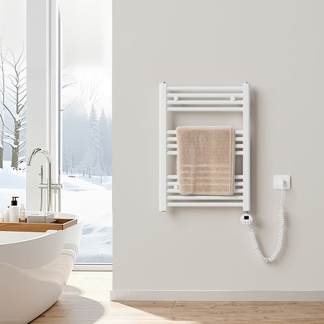 Heilmetz – Sèche-serviette électrique Wi-Fi 300W – Résistance intelligente – 70x50cm – Protection IPX4 – Programmation 7 jours – Acier à faible teneur en carbone