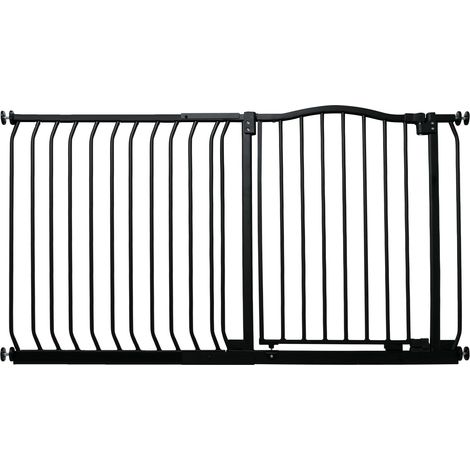 Bettacare Curved Top Dog Gate, 171cm - 180cm, Matt Black, Pressure Fit Pet Gate for Dog and Puppy, Pet and Dog Barrier