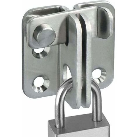 Serrure de porte coulissante antivol en acier inoxydable brossé – Résistante aux rayures – Pour portes, fenêtres et armoires (1/5)