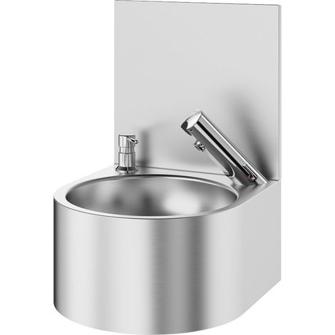 Delabie WT SXS complet avec vanne électronique et panneau arrière inox 1.4301 satiné