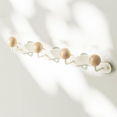Wandhaken, Schlüsselhalter, Garderobenständer, Wandhaken für Mäntel, Haken zum Aufhängen von Hüten, Handtüchern, Handtaschen, Bademänteln, Garderobe, Badezimmer, Eingangsbereich, beige (1/5)