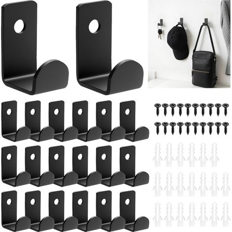 Crochet Porte Manteau Mural, Patères Porte Manteaux Noir, Patere Murale 20 Pcs (1/5)