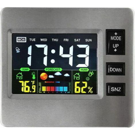 LaBlanc - Station météo numérique sans fil avec écran LCD couleur pour prévisions météorologiques avec capteur intérieur, température et humidité (1/5)