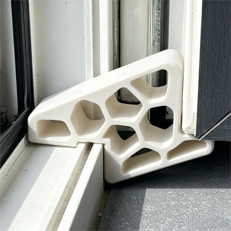Butoirs de Fenêtre Sans Perçage Lot de 2, Cale pour Baie Vitrée, Bloque Fenêtre Ouverte pour Aération, Butée Réutilisable pour Maison, Appartement, Bureau et Hôtel
