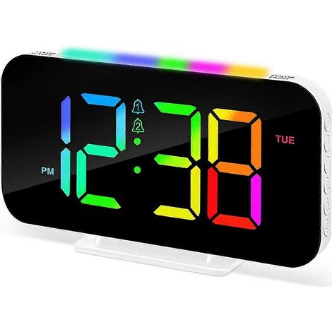 Réveil numérique LED pour chambre à coucher, avec veilleuse et double fonction réveil, B (1/5)