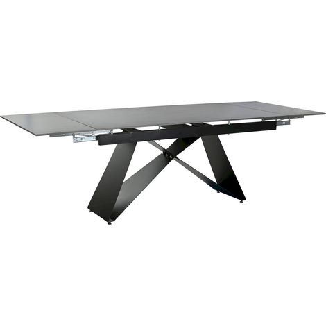 Table extensible design moderne en céramique et métal noir - Noir céramique mate (1/5)
