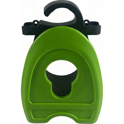 Dévidoir de tuyau d'arrosage portable (vert et noir) — Contenance : 10 m de tuyau de 3/8 po — Support mural inclus