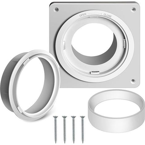 Kit de raccordement pour tuyau d'évacuation de sécheuse —Panneau mural de ventilation —Accessoires pour tuyau d'évacuation d'air chaud (1/5)