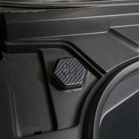 1 color: Matte carbon fiber texture Material: ABS Windshield washer fluid cap for Tesla. (1/4)