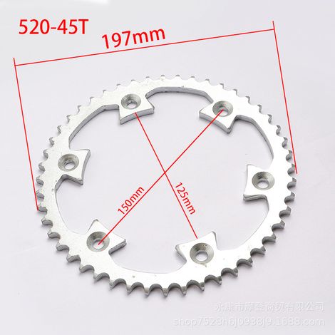 Moto tout-terrain Huayang T4, modèle 520 d'origine, plateau arrière de 45 dents, grande roue libre et grand pignon. (1/4)