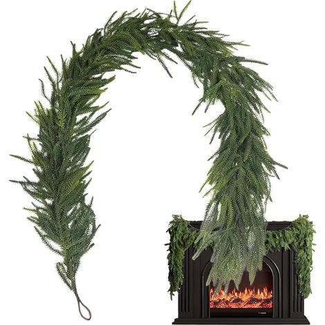 Guirlande de Noël Décor Faux Porche Guirlande Festive Décorations pour Table Cuisine Porte Cheminée Fenêtre (1/5)