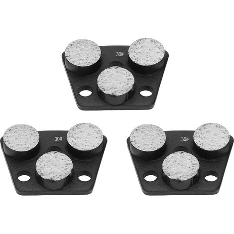 3 Disques Diamantés de Meulage Trapézoïdaux pour Béton, Coupe Agressive à 3 Dents Cylindriques, Noirs, Grain 30 (1/5)