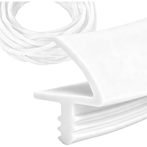 Door Seal 10 m, White Door Frame Seal, Door Rubber for Sound Insulation and Draught Protection, Door Seals for Interior Doors, Exterior Doors and Windows, Door Sealing Tape for Free Cutting (1/5)